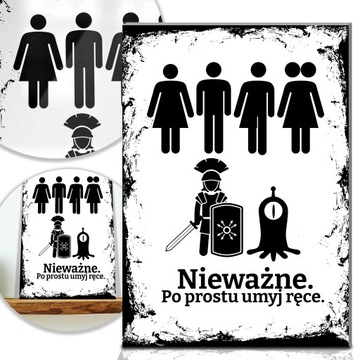 Śmieszna TABLICZKA WC TOALETA MYJ RĘCE MiX WZORÓW
