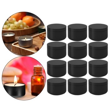 12x маленькая алюминиевая коробка 50 мл, круглая