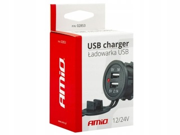 АВТОМОБИЛЬНОЕ ЗАРЯДНОЕ УСТРОЙСТВО 2x USB 12В 24В AMiO