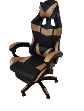 Fotel Gamingowy TS-046A dla Gracza Obrotowy CZARNO-ZŁOTY