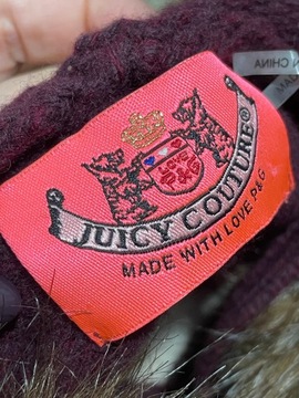 juicy couture kaptur futerko 600zl ponczo narzutka kaptur dziewczęcy