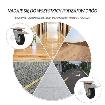 4x2stgu100 Полка на тележке Wheel fi 100, комплект из 4 шт.