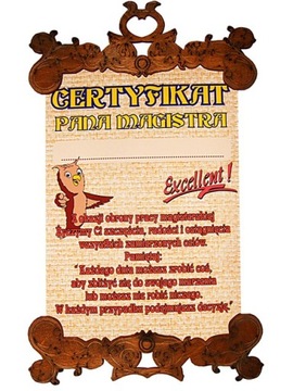 CERTYFIKAT DLA PANA MAGISTRA SK dyplom prezent
