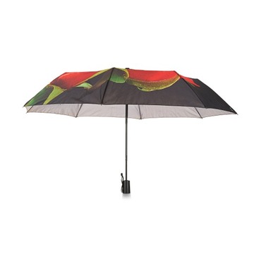 Parasol składany parasolka damska w kwiaty róże pokrowiec w zestawie