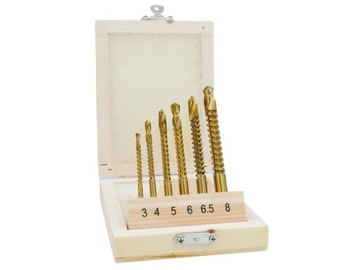 НАБОР СВЕРЛ 6 шт. СВЕРЛА ДЛЯ ФРЕЗЕРОВКИ ПО МЕТАЛЛУ, ДЕРЕВЮ