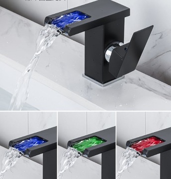 KRAN WODOSPAD BATERIA UMYWALKOWA LED RGB