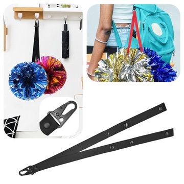 Ремешок на рюкзак черлидинг с помпонами для танцевальной церемонии, черный