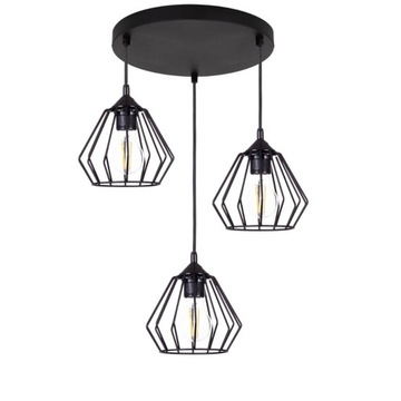 LAMPA SUFITOWA WISZĄCA DIAMENT BLACK LOFT LED E27