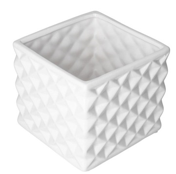 DONICZKA OSŁONKA CERAMICZNA BIAŁA DONICZKI OSŁONKI