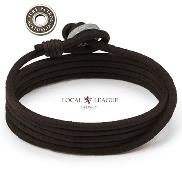 КОЖАНЫЙ БРАСЛЕТ МУЖСКОЙ РЕГУЛИРУЕМЫЙ - SURF PATROL AUSTRALIA КОРИЧНЕВАЯ РЕЗЬБА