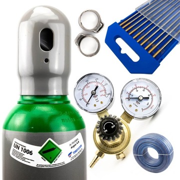 ZESTAW – ARGON BUTLA GAZ 8L 150 BAR PEŁNA + AKCESORIA/MATERIAŁY SPAWALNICZE