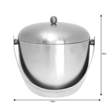 Набор стальных контейнеров для льда 1,75л с щипцами.