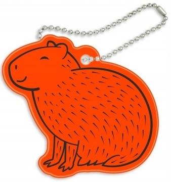 ODBLASKOWA ZAWIESZKA Z ŁAŃCUSZKIEM GADŻET ODBLASK BRELOK KAPIBARA