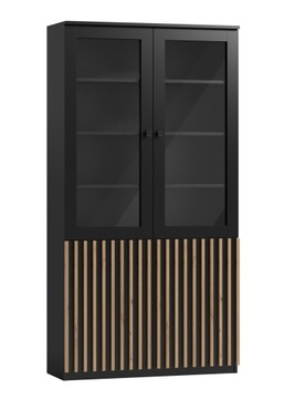 Witryna Lamele 105cm Czarna Dąb Artisan LOST AD