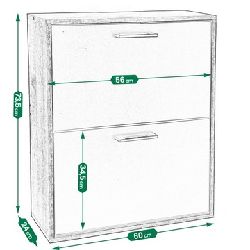 Шкаф для обуви, книжный шкаф 2-КОМПАРТНАЯ ОБУВЬ, вместительный комод для прихожей, КНИЖНЫЙ ШКАФ