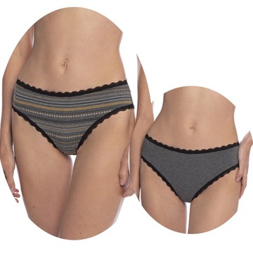 2x LAMA MAJTKI DAMSKIE BAWEŁNIANE FIGI BIKINI ROZ. 2XL