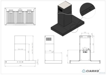 НАСТЕННАЯ ВЫТЯЖКА CIARKO MINIMAL 8 90 CM