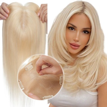 WŁOSY NATURALNE 30CM Damski Tupet Topper WYPADANIE