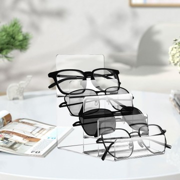 Прозрачная акриловая подставка для ювелирных очков, 4 слоя.