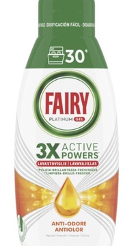 Гель для мытья посуды Fairy Platinum Agrumi 3 x 600 мл, 90 стирок IT