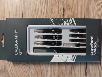 G320 KOMPLET piór do kaligrafii Crawford&Black 8cz.naboje + tłoczek, ZESTAW