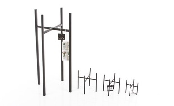 Подставка для цветов из черного металла ASCOT 11x11/12 см