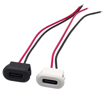 Gniazdo USB C tablicowe panelowe czarne 2 pin