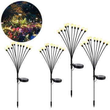 LAMPKA SOLARNA KULKI ŚWIATŁA FIREFLY LAMPY DO PODWÓRKO, PODWÓRKO, TRAWNIK