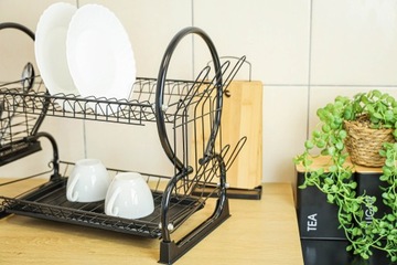 БОЛЬШОЙ ДВУХУРОВНЕВОЙ СЕН ДЛЯ СУШКИ ПОСУДЫ + КАПЕЛЬНИК ДЛЯ ТАРЕЛОК, КРУЖЕК И СТОЛОВЫХ ПРИБОРОВ