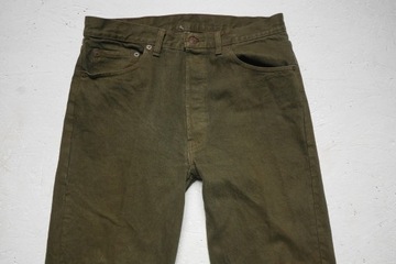 Levi's 501 vintage spodnie zielone made in usa 84 cm | 34