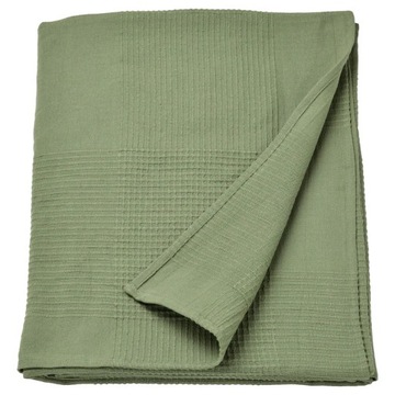 IKEA INDIRA Narzuta na łóżko zielony 150x250 cm Koc Pled Kapa