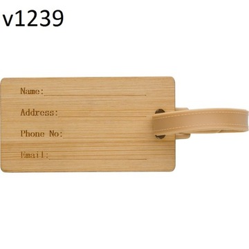 100 бамбуковых эко-бирок для багажа с ВАШЕЙ ГРАВИРОВКОЙ