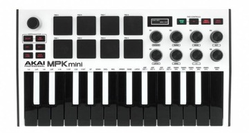 AKAI MPK Mini MK3 White Klawiatura Sterująca MIDI USB