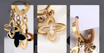 Женские ювелирные серьги-гвоздики цветок клевера клевер чир сталь. ЛЮКС