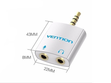 АДАПТЕР VENTION AUDIO MINI JACK 3,5 ММ АДАПТЕР ДЛЯ МИКРОФОННЫХ НАУШНИКОВ