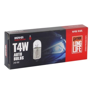 Żarówka T4W 24V 4W Ba9S Homologacja Kpl. 10Szt.