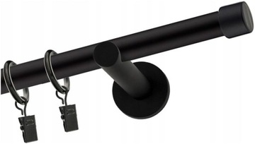 KARNISZ POJEDYNCZY 25MM METALOWY CZARNY MAT / BIAŁY 280cm LOFT
