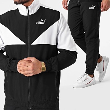 2517 DRES PUMA KOMPLET MĘSKI CZARNY ROZPINANY BEZ KAPTURA BLUZA+SPODNIE 5XL