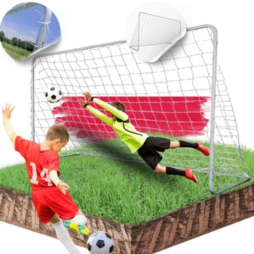 Bramka piłkarska METALOWA dla dzieci DUŻA do piłki nożnej EURO 2024 trening