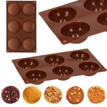 СИЛИКОНОВАЯ ФОРМА ДЛЯ ВЫПЕЧКИ МОНОПОРЦИИ ШОКОЛАДНЫХ МАББЛОВ, ПОЛУСФЕРА
