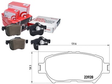 BREMBO КОЛОДКИ ТОРМОЗНЫЕ TOYOTA CAMRY 01-05 BREMBO 