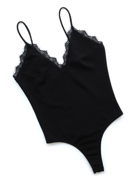 BIKBOK S 36 CZARNE BODY JAK TOP Z KORONKĄ STRINGI