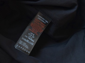Bluzka czarna topshop tiulowe rękawy elegancka bufki babydoll 34/XS petite