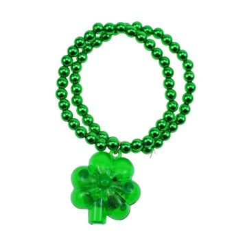СТ. Колье из бисера ко Дню Святого Патрика с украшением в виде листьев Святого Патрика