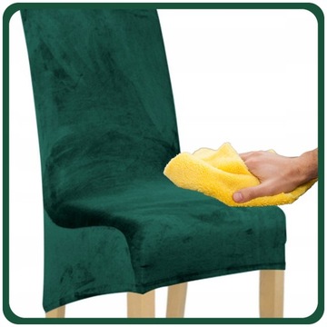 НАБОР ИЗ 4 ШТ. ЧЕХОЛЫ ДЛЯ СТУЛА XL БУТЫЛКА ЗЕЛЕНЫЙ ПЛОТНЫЙ ВЕЛУР