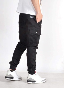 Spodnie 3XL Bossline Cargo Joggery Czarne XXXL