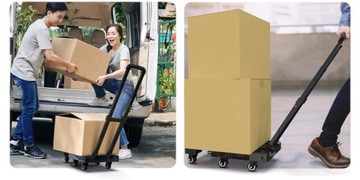 СКЛАДНАЯ КОЛЯСКА С ТРАНСПОРТНОЙ ПЛАТФОРМОЙ 200 КГ ЖЕСТКАЯ