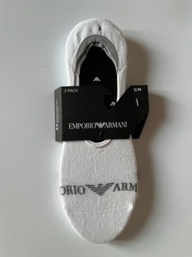 EA EMPORIO ARMANI roz. S/M 39-42 SKARPETY STOPKI 3-PACK BIAŁE ORYGINAŁ !!!