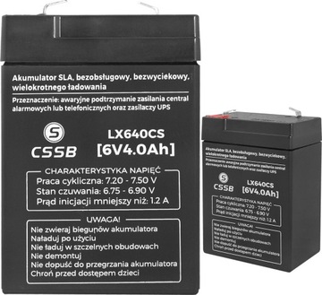 AKUMULATOR 6V 4Ah AGM BEZOBSŁUGOWY DUŻA MOC