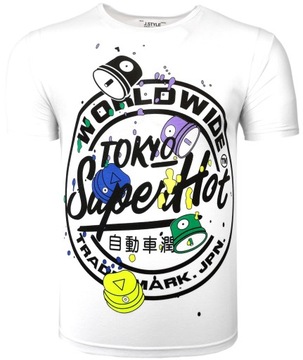 Koszulka męska t-shirt biały TOKYO T1246 r. M